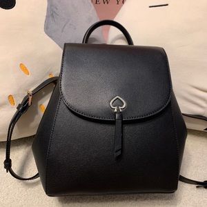 NWT Kate Spade Adel Medium Flap Backpack in Black